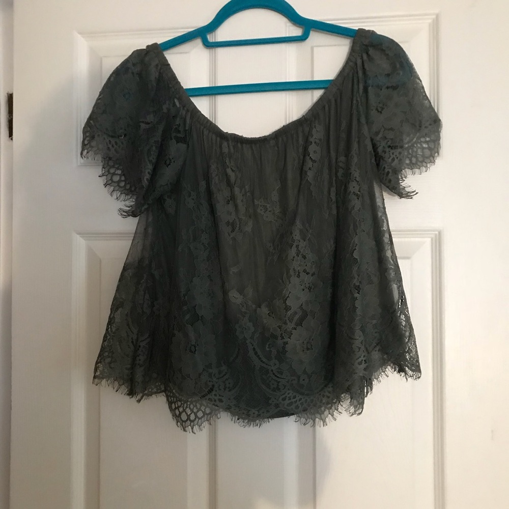 American eagle lace off the shoulder blouse